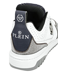 Philipp Plein｜Mix Leather Lo-Top Sneakers Crystal Men's Sneakers