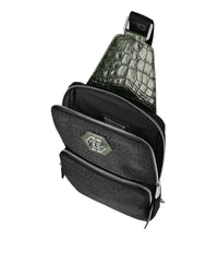 Philipp Plein｜Nylon and Leather Cross-Body Monogram Crossbody Bag