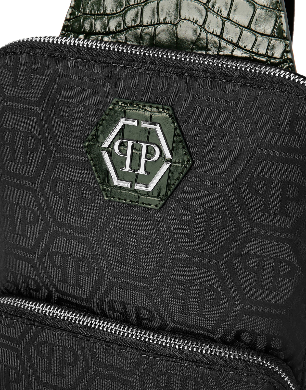 Philipp Plein｜Nylon and Leather Cross-Body Monogram Crossbody Bag