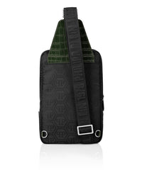 Philipp Plein｜Nylon and Leather Cross-Body Monogram Crossbody Bag