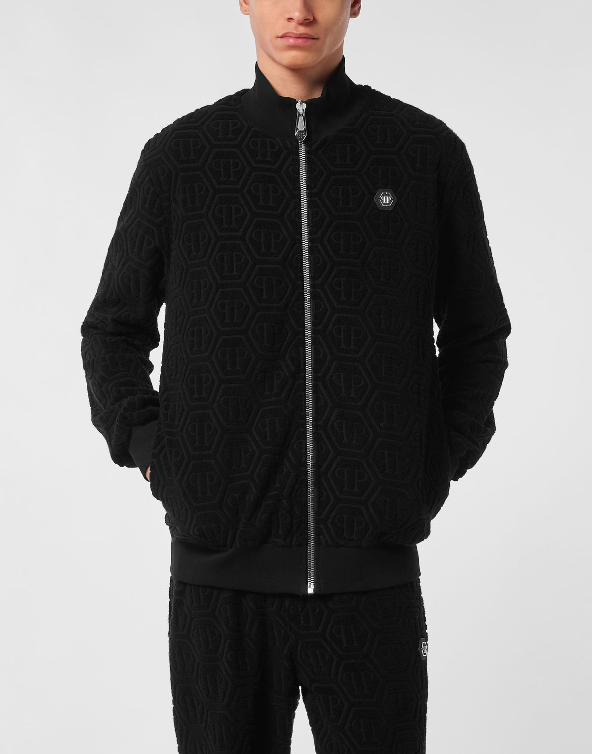 Philipp Plein｜Jacquard Tracksuit Jacket Monogram Men's Tracksuit Jacket