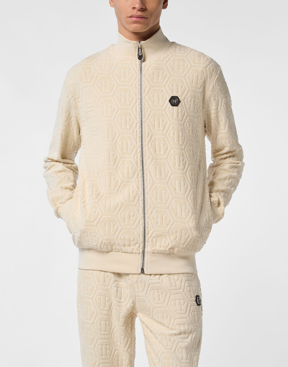 Philipp Plein｜Jacquard Tracksuit Jacket Monogram Men's Tracksuit Jacket