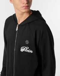 Philipp Plein｜Zip Hoodie Basic Signature Men's Hoodie