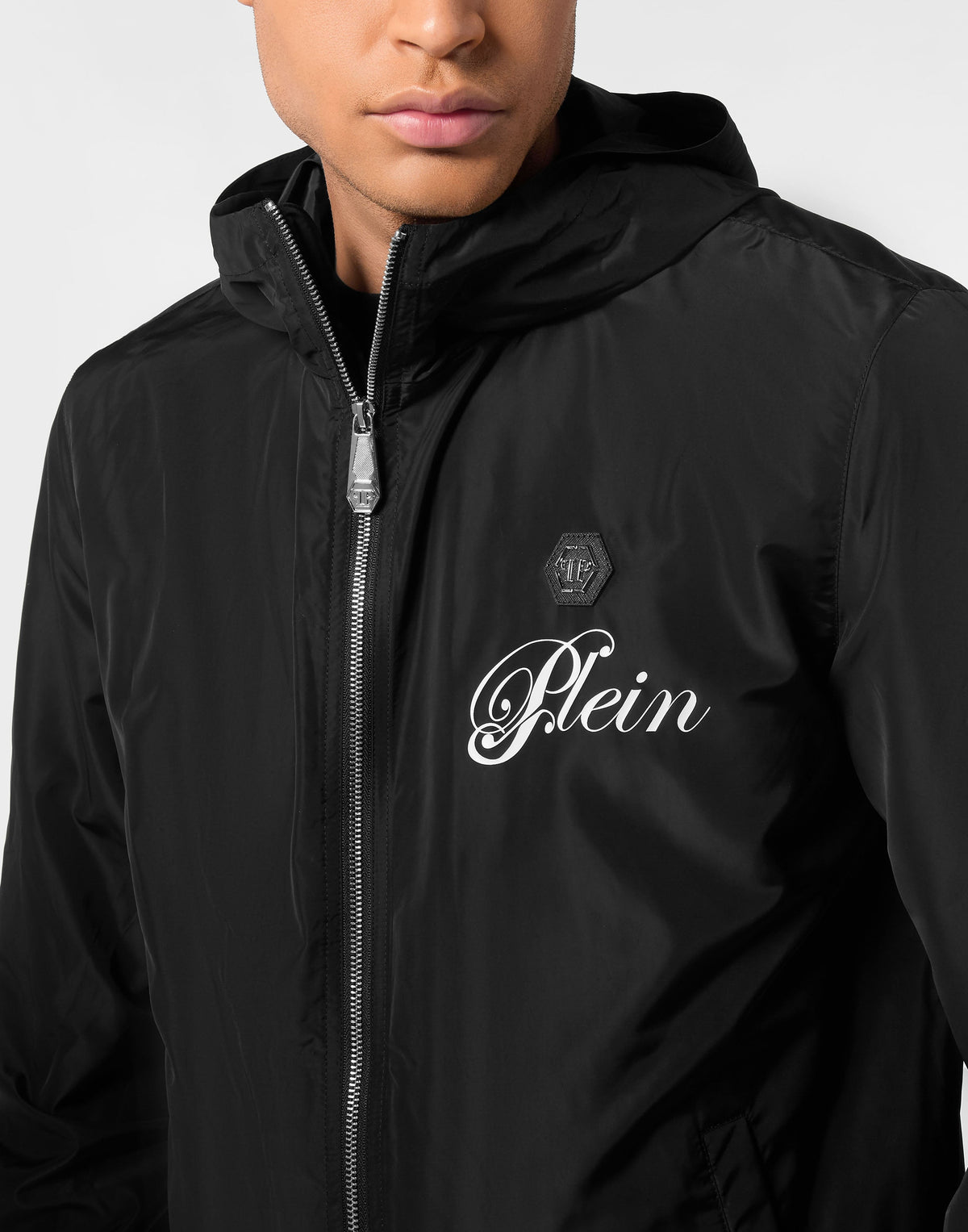 Philipp Plein｜Nylon Hooded Windbreaker Plein Teddy Men's Windbreaker