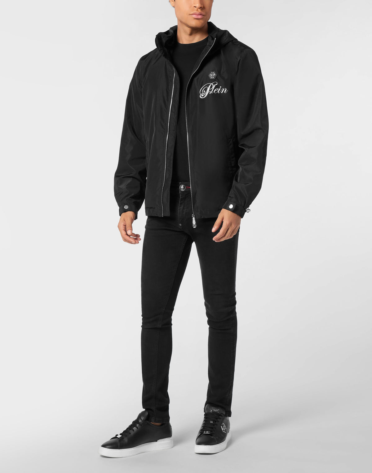 Philipp Plein｜Nylon Hooded Windbreaker Plein Teddy Men's Windbreaker