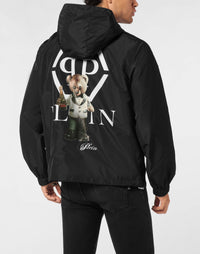 Philipp Plein｜Nylon Hooded Windbreaker Plein Teddy Men's Windbreaker