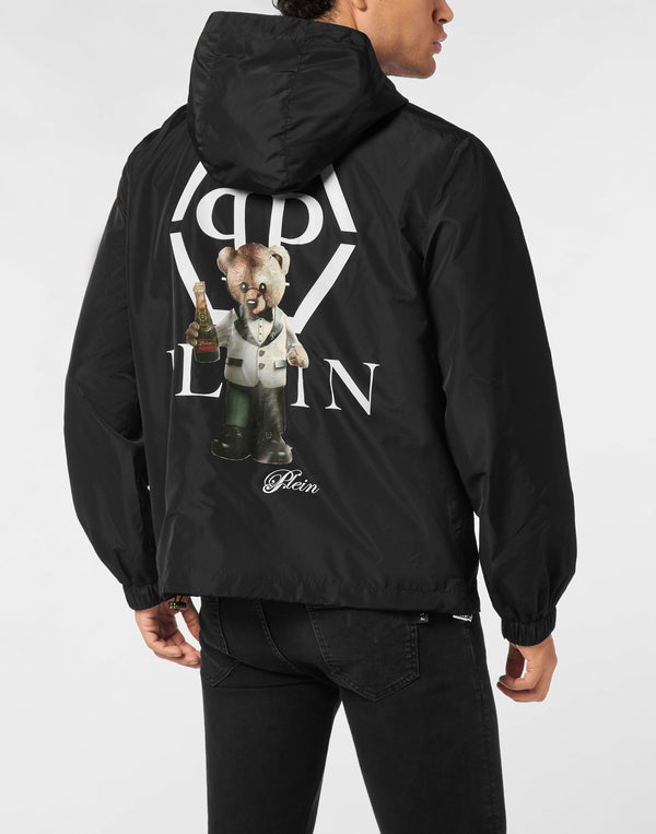 Philipp Plein｜Nylon Hooded Windbreaker Plein Teddy Men's Windbreaker