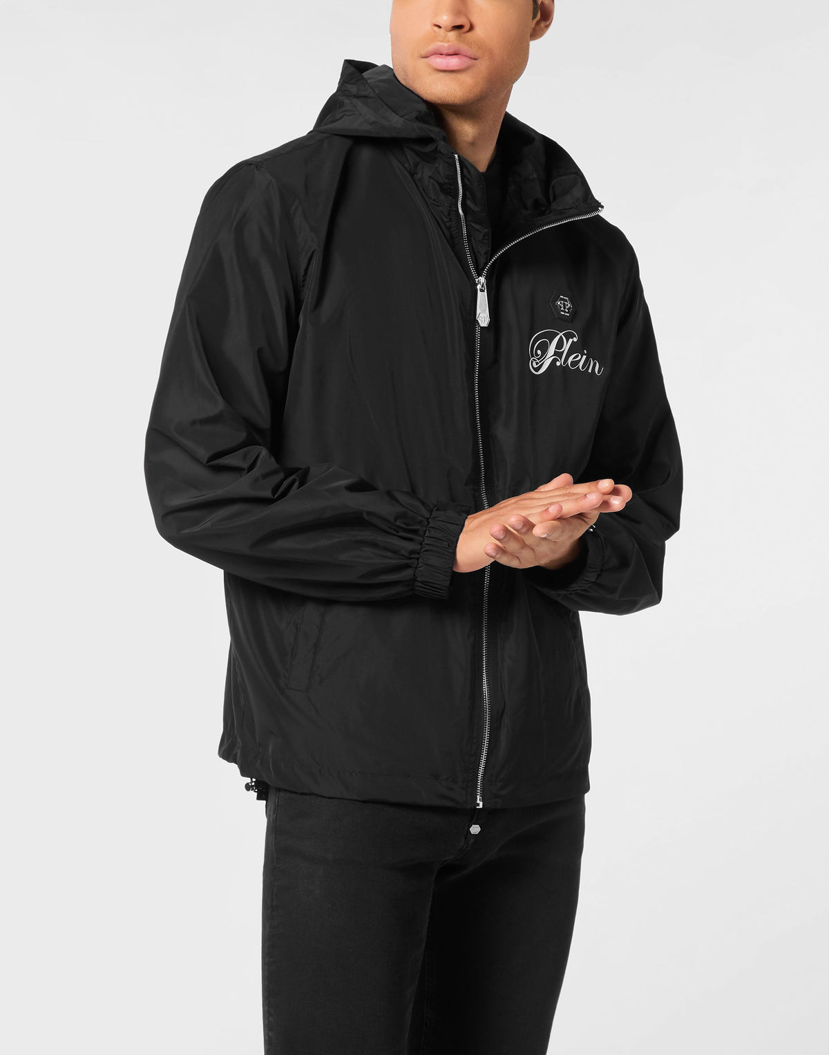 Philipp Plein｜Nylon Hooded Windbreaker Plein Teddy Men's Windbreaker
