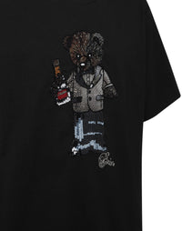 Philipp Plein｜Round Neck T-Shirt Teddy Crystal Men's T-Shirt