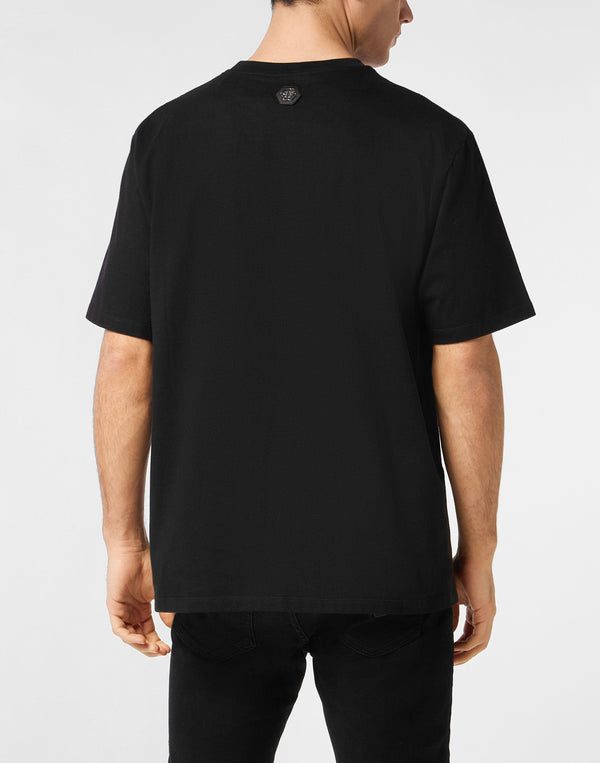 Philipp Plein｜Round Neck T-Shirt Teddy Crystal Men's T-Shirt