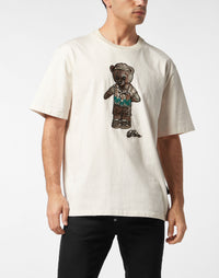 Philipp Plein｜Crystal Round Neck T-Shirt Teddy Bear Men's T-Shirt