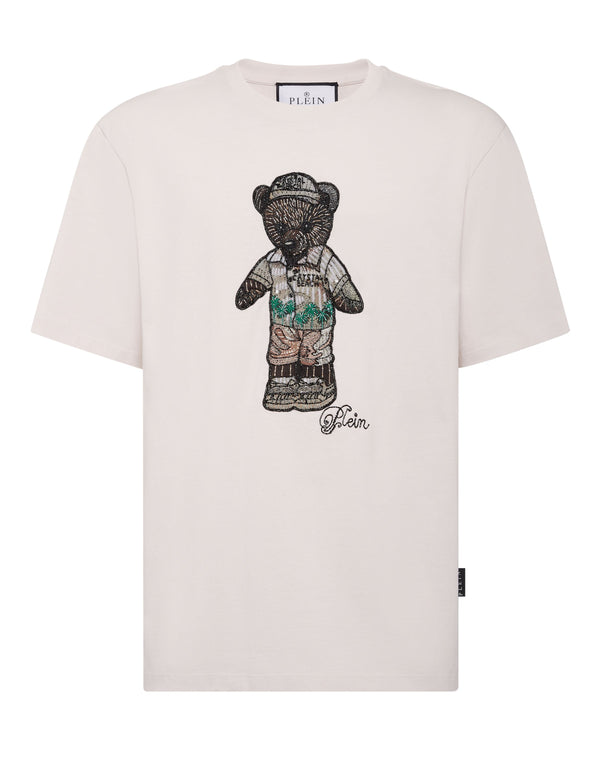 PHILIPP PLEIN Crystal Round Neck T-Shirt Teddy Bear