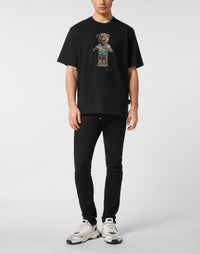 Philipp Plein｜Crystal Round Neck T-Shirt Teddy Bear Men's T-Shirt