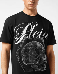 Philipp Plein｜Round Neck T-Shirt Marble Skull Men's T-Shirt