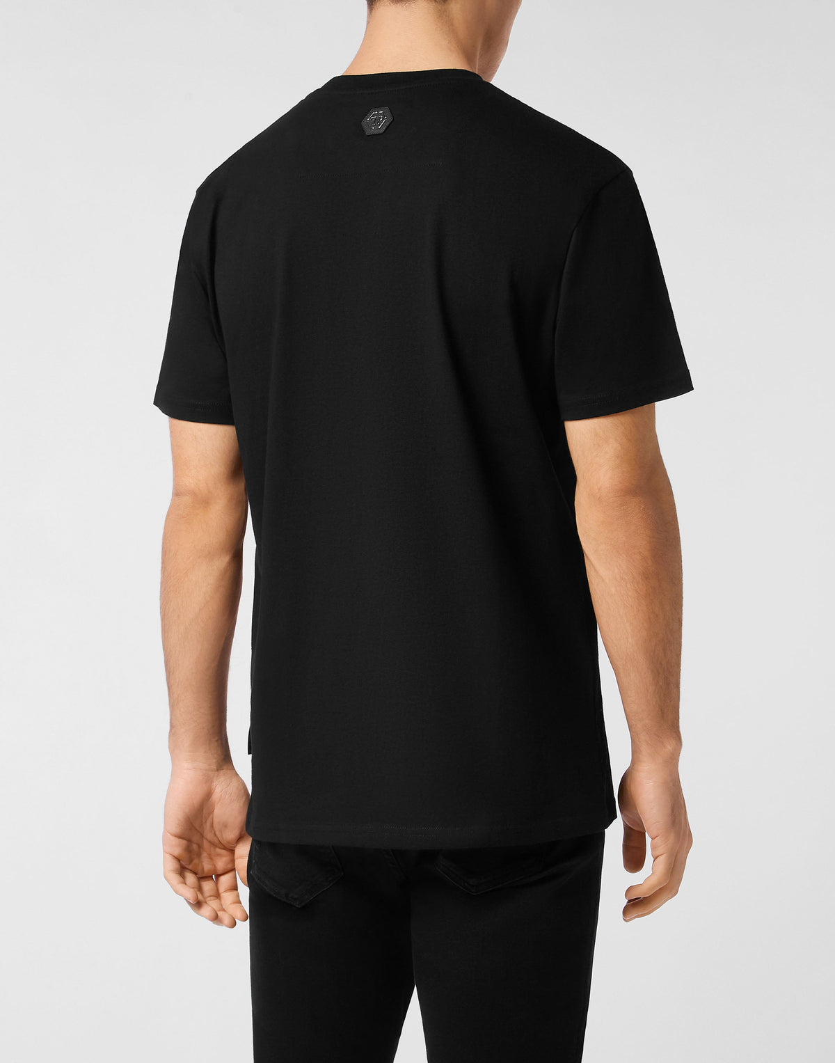 Philipp Plein｜Round Neck T-Shirt Marble Skull Men's T-Shirt