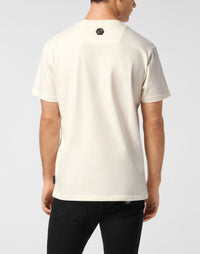 Philipp Plein｜Round Neck T-Shirt Full Of Stones Stripes Men's T-Shirt