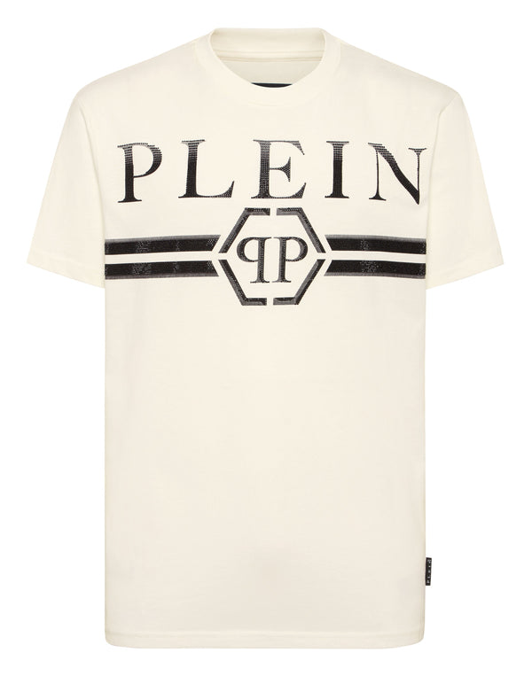 PHILIPP PLEIN Round Neck T-Shirt Full Of Stones Stripes