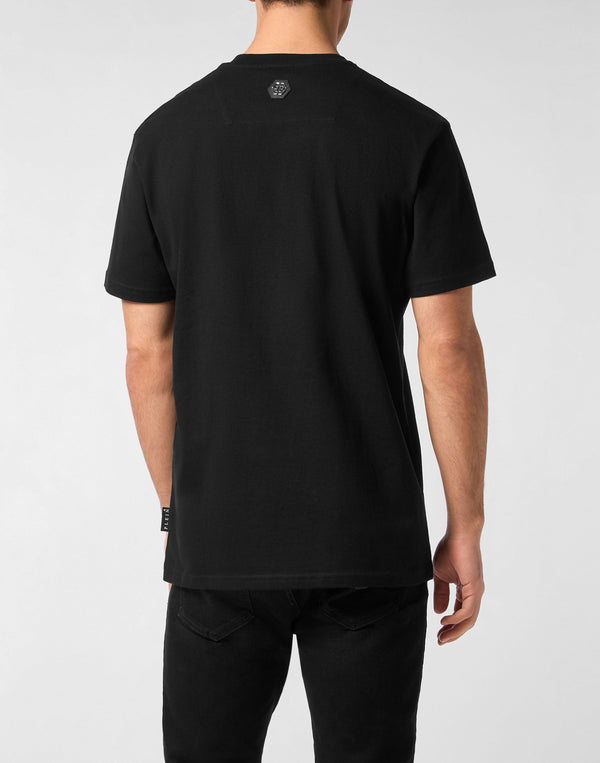 Philipp Plein｜Round Neck T-Shirt Full Of Stones Stripes Men's T-Shirt