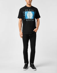 Philipp Plein｜Printed Round Neck T-Shirt Hexagon Men's T-Shirt