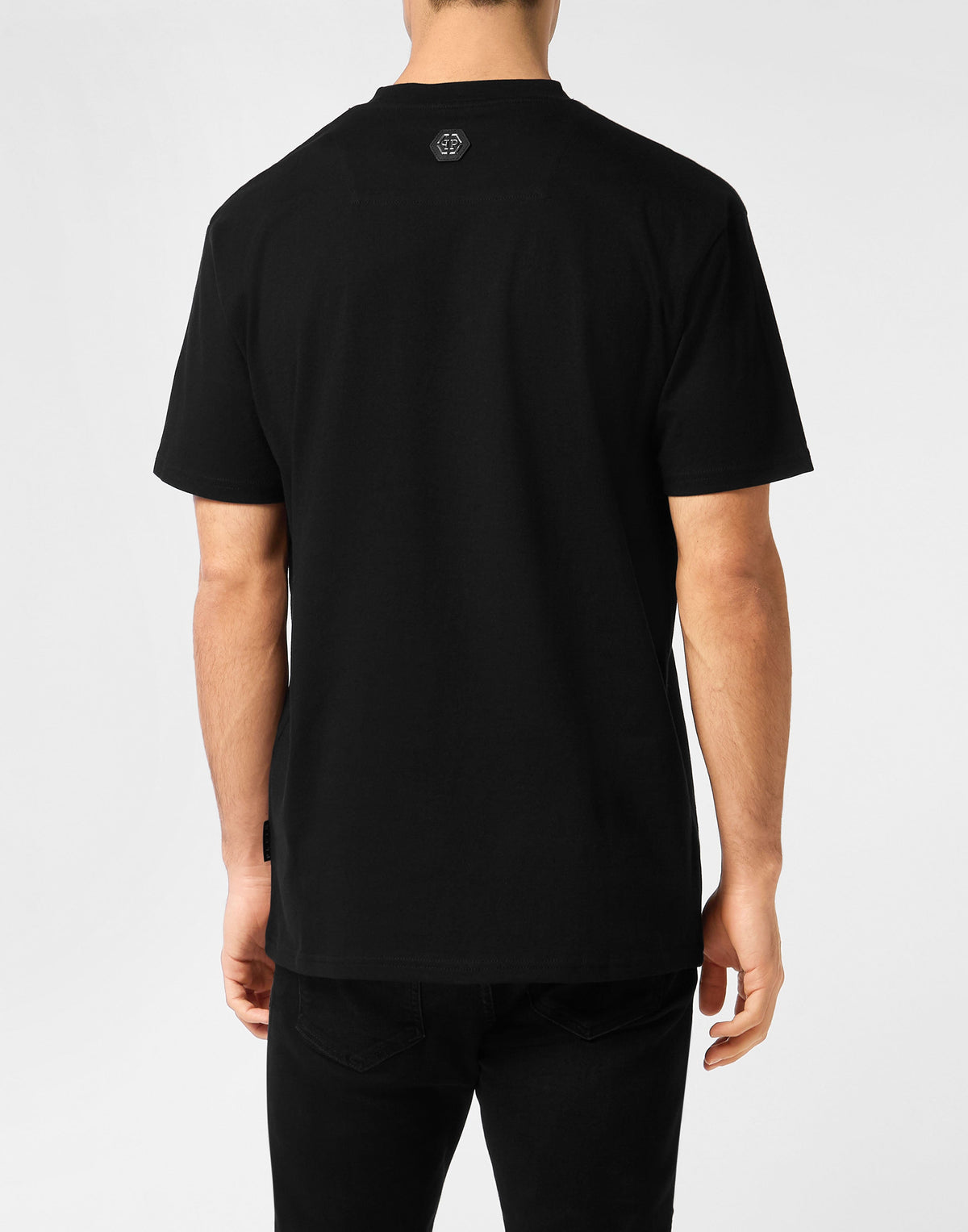 Philipp Plein｜Printed Round Neck T-Shirt Hexagon Men's T-Shirt