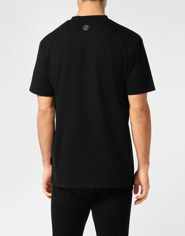 Philipp Plein｜Printed Round Neck T-Shirt Hexagon Men's T-Shirt