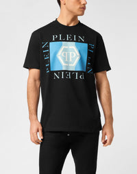 Philipp Plein｜Printed Round Neck T-Shirt Hexagon Men's T-Shirt
