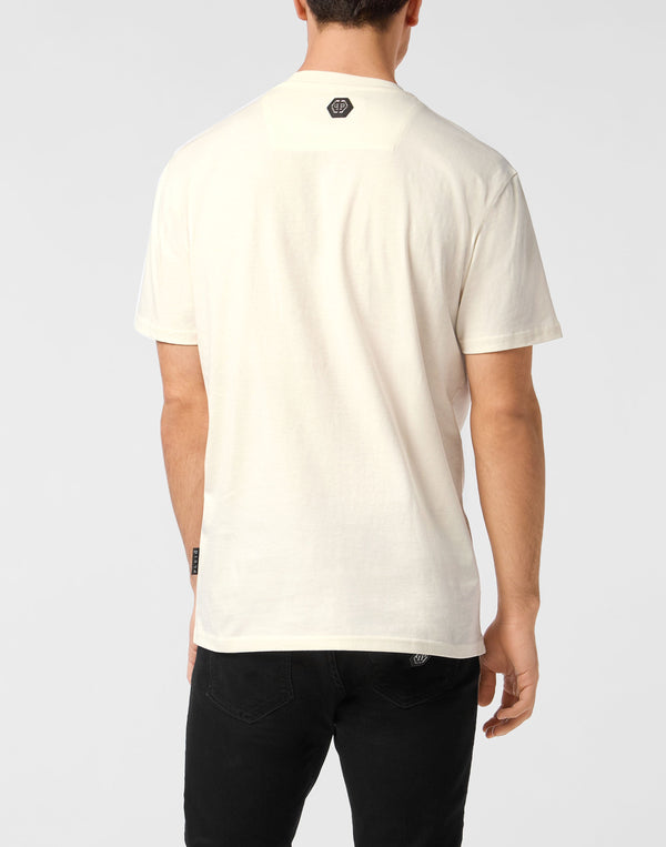 Philipp Plein｜Round Neck T-Shirt Patch Stones Men's T-Shirt
