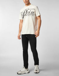 Philipp Plein｜Printed Round Neck T-Shirt Italic Men's T-Shirt