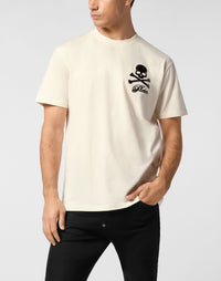 Philipp Plein｜Printed Round Neck T-Shirt Skull & Bones Men's T-Shirt