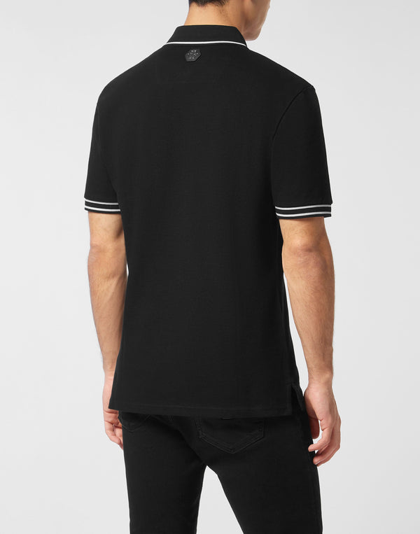 Philipp Plein｜Piquet Polo Shirt Skull & Bones Men's Polo Shirt