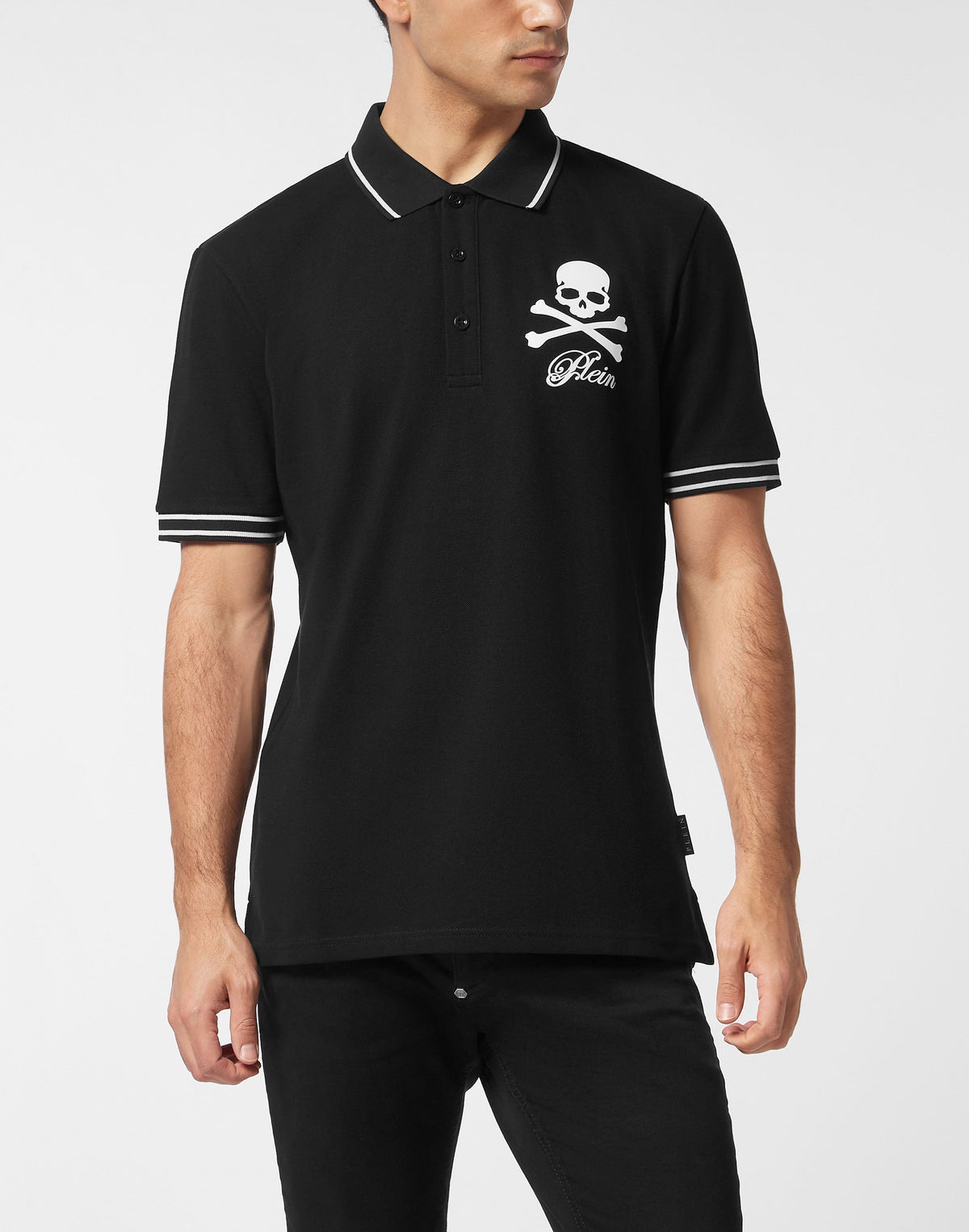 Philipp Plein｜Piquet Polo Shirt Skull & Bones Men's Polo Shirt