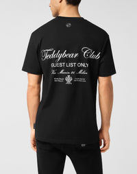 Philipp Plein｜Embroidered Round Neck T-Shirt Strass Teddy Bear Men's T-Shirt