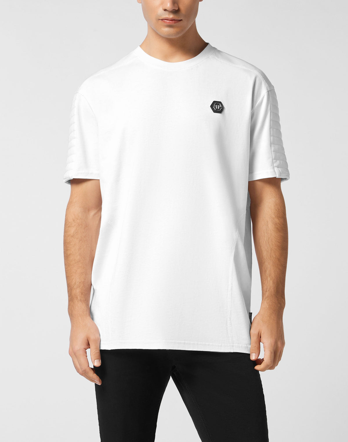 Philipp Plein｜Round Neck T-Shirt Biker Cut Men's T-Shirt