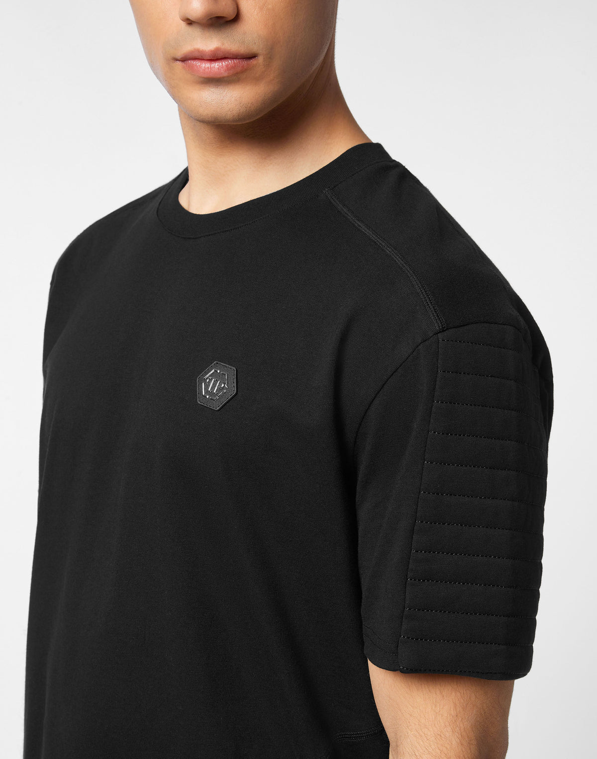 Philipp Plein｜Round Neck T-Shirt Biker Cut Men's T-Shirt