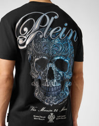 Philipp Plein｜Round Neck T-Shirt Gradient Skull Men's T-Shirt