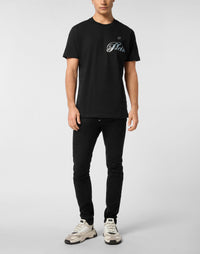 Philipp Plein｜Round Neck T-Shirt Gradient Skull Men's T-Shirt