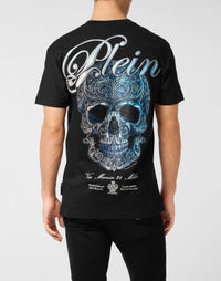Philipp Plein｜Round Neck T-Shirt Gradient Skull Men's T-Shirt
