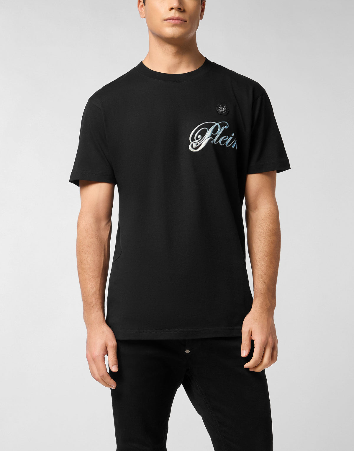 Philipp Plein｜Round Neck T-Shirt Gradient Skull Men's T-Shirt