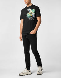 Philipp Plein｜Round Neck T-Shirt Money Men's T-Shirt