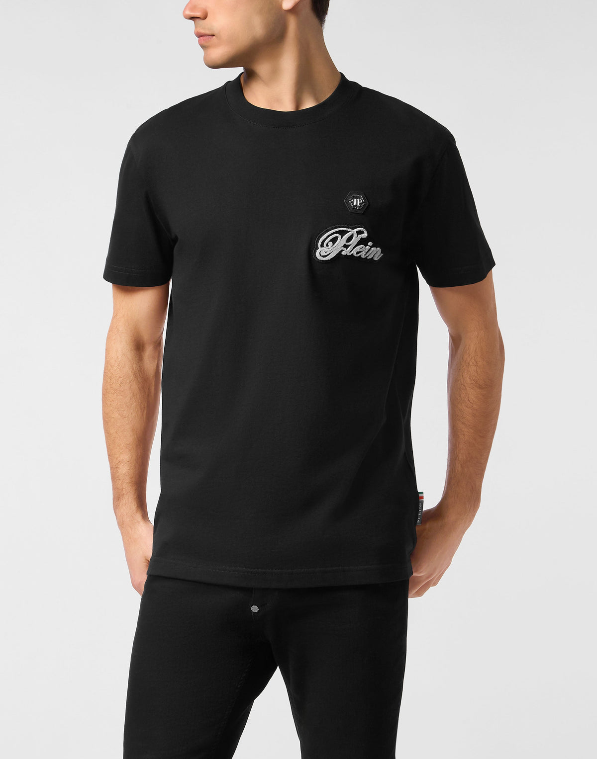 Philipp Plein｜Round Neck T-Shirt Basic Signature Men's T-Shirt