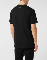 Philipp Plein｜Round Neck Heavy Cotton T-Shirt Crystal Skull Men's T-Shirt