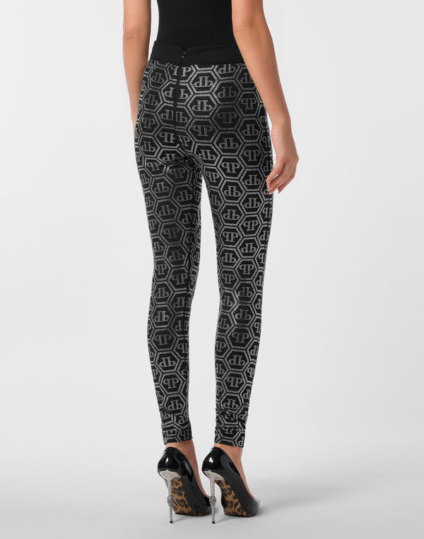 Philipp Plein｜Leggings Monogram Strass Women's Leggings