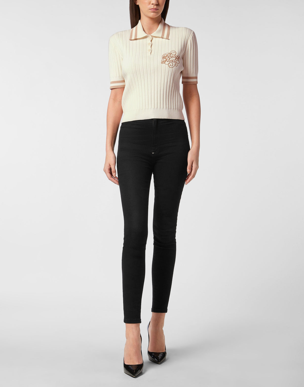 Philipp Plein｜Knit Polo Women's Polo Shirt