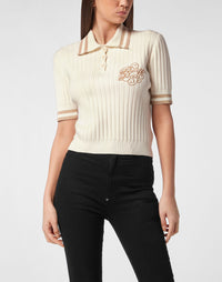 Philipp Plein｜Knit Polo Women's Polo Shirt