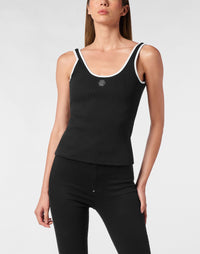 Philipp Plein｜Cotton Rib Tank Top Hexagon Women's Tank Top