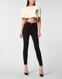 Philipp Plein｜Cropped T-shirt Teddy Beach Women's T-Shirt