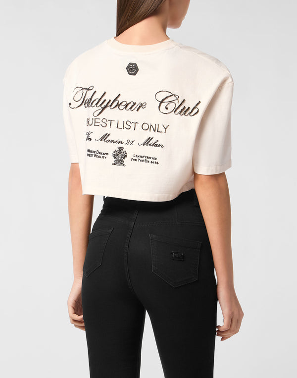Philipp Plein｜Cropped T-shirt Teddy Beach Women's T-Shirt