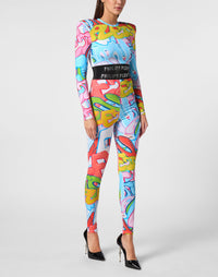 Philipp Plein｜Leggings Bombing Graffiti Women's Leggings
