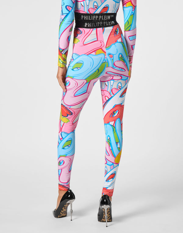Philipp Plein｜Leggings Bombing Graffiti Women's Leggings