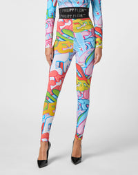 Philipp Plein｜Leggings Bombing Graffiti Women's Leggings
